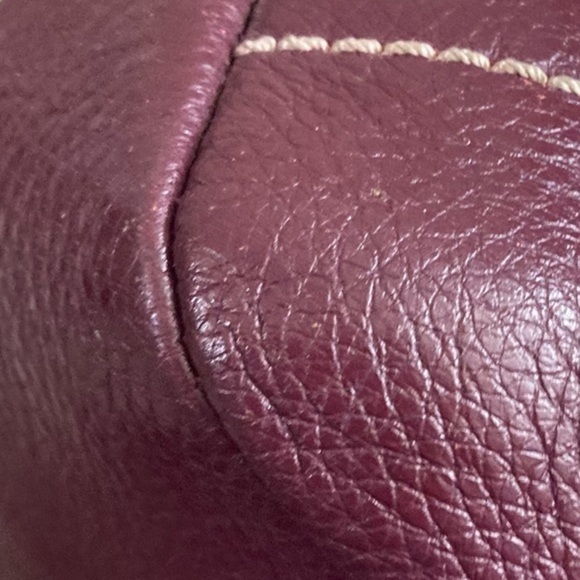 Coach Carrie Signature Logo Leather Park F23297 Brown Red Canvas Tote - Picture 6 of 13